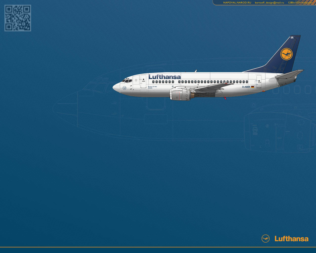 Обои для рабочего стола. Lufthansa Boeing 737 wallpaper 1280x1024