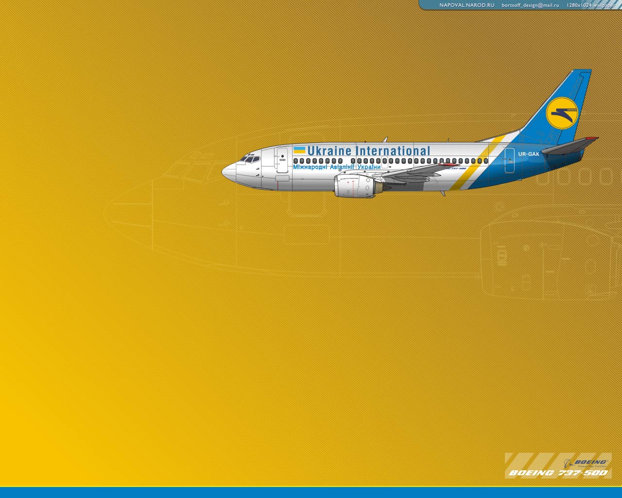 Обои для рабочего стола. UKRAINE INTERNATIONAL Boeing 737 wallpaper 1280x1024